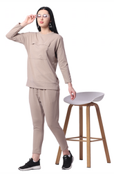 Autumn Loose Top and Pleated Pants Cord